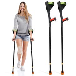 ELorgzem Gehhilfe Kr&uuml;cken Klappbar, 2 St&uuml;ck Unterarmgehst&uuml;tzen, Kr&uuml;cken mit Ergonomischen und Softgriffen, 10 Stufen verstellbar, Geeignet F&uuml;r Menschen Mit Beinverletzungen