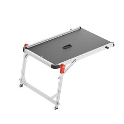 Hailo TP2 Pro Treppenpodest - Arbeitsplattform f&uuml;r Hailo-Leitern bis 4 Stufen - Stabiler Rahmen aus Aluminium - f&uuml;r Private und gewerbliche Nutzung - belastbar bis 150 kg - Gewicht: 9 kg - Silber