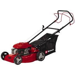 Einhell Benzin-Rasenm&auml;her GC-PM 46/4 S (2 kW, bis 1400 m&le;, 4-Takt-Motor, 46 cm Schnittbreite, 50 L Fangsack, abschaltbarer Hinterradantrieb, 9-stufige zentrale Schnitth&ouml;henverstellung 30-80 mm)