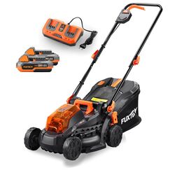 FUXTEC Akku Rasenm&auml;her 40V (2x20V) E1RM20 inkl. 2x20V Li-Ion Batterie 2Ah & Doppel-Ladeger&auml;t &ndash; Schnittbreite 33cm, Variable Schnitth&ouml;he