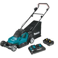 Makita DLM432PT2 Akku-Rasenm&auml;her 2x18 V / 5,0 Ah, 2 Akkus + Doppelladeger&auml;t