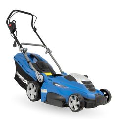 HYUNDAI Elektro-Rasenm&auml;her LM4001E mit Mulchfunktion, Elektrom&auml;her, Mulcher, M&auml;her (40cm, 1800W, 50L Korb, 5-fache zentrale H&ouml;henverstellung)