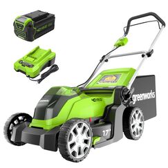 Greenworks 40 V 43,2 cm schnurloser (Push) Rasenm&auml;her (75+ kompatible Werkzeuge), 4,0 Ah Akku und Ladeger&auml;t im Lieferumfang enthalten