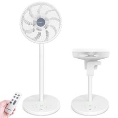 LeaderPro 2in1 DC Motor Standventilator - Ventilator Leise 12.8dB 3D Oszillierend mit Fernbedienung/Energie Sparen/Turbo Luftzirkulator Raumventilator