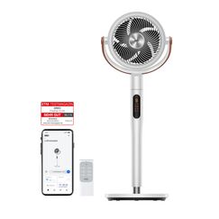 Dreo 25dB leiser Smart Standventilator, 30M Windentfernung 1650m&sup3;/h Luftvolume Turbo-Luftzirkulator 110CM H&ouml;he 6 Modi 8-Geschwindigkeit 120&deg;+105&deg; Omni-direktional oszillierend Ventilator, PolyFan 513S