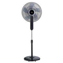 Midea FS40-15FR Standventilator Leise mit Fernbedienung,3 Geschwindigkeitsstufen,LED Anzeige, 7,5H Timer,h&ouml;henverstellbar, 80&deg;Oszil-lationsfunktion, 55W Kraftvoller,Ventilator,Luftzirkulation, Schwarz
