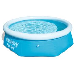 Bestway Fast Set Pool ohne Pumpe, rund 244 x 66 cm, blau, Blau