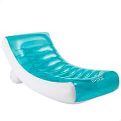 Intex Ghost Aufblasbarer Sessel f&uuml;r Pool, mit Tassenhalter, Polyvinylchlorid, Wei&szlig;