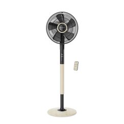 Rowenta Standventilator Turbo Silence Extreme+ VU5880 | Fernbedienung | 5 Geschwindigkeiten | Automatische Oszillation | Energiesparmodus | Abschaltautomatik | Timer | Schwarz + Holz-Finish