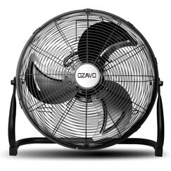 OZAVO Standventilator, Windmaschine ⌀35 cm mit 3 Laufgeschwindigkeiten, Bodenventilator Power, Tischventilator Metall, Luftk&uuml;hler, verstellbare Neigungswinkel, 50W, Schwarz