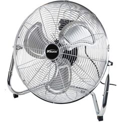 DAWOO Windmaschine Bodenventilator 95W Standventilator Leistungsstarker mit 3-Leistungsstufen 45cm High Velocity Standventilator Retro f&uuml;r Werkstatt, Verstellbare Neigungswinkel (45CM, Chrome)