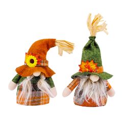 ENLACE 2 St&uuml;ck Herbst Wichtel, Handgefertigte Gef&uuml;llte Gesichtslose Puppe Zwerg Dekorationen, Herbstdeko Zwerge, f&uuml;r Thanksgiving Erntedankfest Tisch Tablett Party-Dekorationen