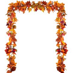 Artiflr 4 St&uuml;ck Herbst-Ahornblatt-Girlande, k&uuml;nstliche Ahorn-Girlande, Herbst-h&auml;ngende Herbstbl&auml;tter-Reben f&uuml;r drinnen und drau&szlig;en, Hochzeit, Erntedankfest, Abendessen, Party-Dekoration