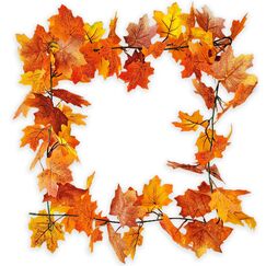 Herbst Dekoration Girlande, K&uuml;nstliche Ahornbl&auml;tter Herbst Deko, 1.6M L&auml;nge Herbst Girlande Thanksgiving Halloween Dekorationen Autumn Decor f&uuml;r T&uuml;r Kamin (Ahornbl&auml;tter)