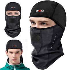 KINGBIKE Sturmhaube Sturmmaske Balaclava Skimaske Warme Gesichtsmaske f&uuml;r Kaltes Wetter Winter Skifahren Snowboarden Motorradfahren Eisfischen Herren Damen Schwarz(Winddicht)