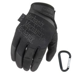 MECHANIX WEAR Specialty High Dexterity 0.5mm 2017, Taktische Einsatz-Handschuhe, atmungsaktiv & ergomisch + Gear-Karabiner, Schwarz, Coyote/Gr&ouml;&szlig;e S, M, L, XL (M, Schwarz)