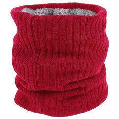 Fleece Halsw&auml;rmer Thermo Snoods Unisex Dicker Winter Kaltwetter Gestrickter Rundschal f&uuml;r Radfahren Motorradsport (Rot)