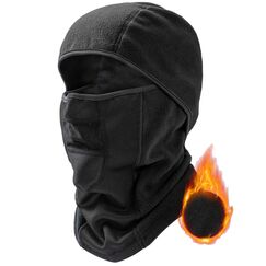 FanVince Sturmhaube Winter Thermo Motorrad Fahrrad Sturmmaske - Balaclava Gesichtshaube Warm Polar Fleece Skimaske Winddicht Ski Maske f&uuml;r Herren Damen Schwarz