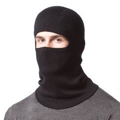 Minus33 Merino Wool Expedition Balaclava - Kaltwetter-Sturmhaube aus 100% Merinowolle - Heavyweight - Schwarz