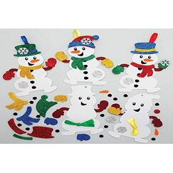 Baker Ross AX516 Mix & Match Deko Anh&auml;nger Bastelset f&uuml;r Kinder - 8 St&uuml;ck, Festliche Kreativsets und Bastelbedarf zum Basteln und Dekorieren zur Weihnachtszeit, Schneemann