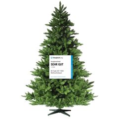 RS Trade HXT 19001 Spessarttanne 100% PVC 150 cm k&uuml;nstlicher Weihnachtsbaum (&Oslash; ca. 105 cm) 872 Spitzen und Schnellaufbau Klappsystem, schwer entflammbar, unechter Tannenbaum inkl. Christbaum St&auml;nder
