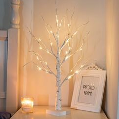 EAMBRITE Lichterbaum Lichterzweige f&uuml;r Innen 24 Warmwei&szlig; LEDs B&auml;umchen Birken Dekozweige Batteriebetrieb Weihnachtsdeko f&uuml;r Zuhause Party Geburtstag Hochzeit Innendekoration (60cm/2ft)
