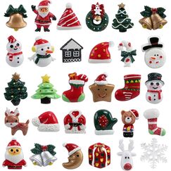Kesote 30x Weihnachten Deko Streudeko Tischdeko Weihnachtsschmuck Konfetti Kunstharz Mini Zubeh&ouml;r Kunstharz Miniatur Klein Figur zum Basteln DIY Geschenk Mitgebsel f&uuml;r Adventskalender