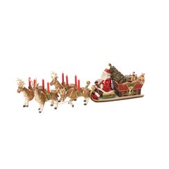 Villeroy & Boch Weihnachts-Spieluhr - Nostalgische Deko mit Santa und Rentieren, perfekt als Kerzenhalter und Porzellanfigur f&uuml;r Festliche Stimmung