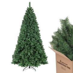 SALCAR 180 cm K&uuml;nstlicher Weihnachtsbaum, Nordmanntanne, PVC Tannenbaum mit 580 gr&uuml;nen Spitzen, Klapp-Schirmsystem, &Oslash; 98 cm