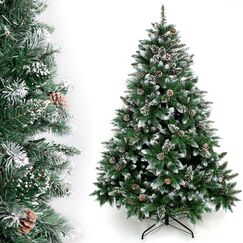 Yorbay k&uuml;nstlicher Weihnachtsbaum Tannenbaum mit St&auml;nder 120cm-240cm f&uuml;r Weihnachten-Dekoration Mehrweg (Weihnachtsbaum mit Schnee, 210cm)