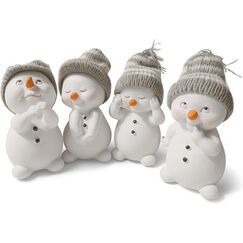 khevga Weihnachtsdeko Deko-Figuren Schneemann im 4er Ma&szlig;e ca. 6x6x11 cm