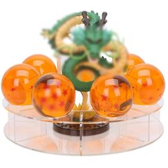 Zbsazlat Mysika Shenron Figur Shenlong Statue Set + 3,5 cm Kristallkugeln + Regal mit Geschenkbox f&uuml;r Business Halloween Weihnachten Urlaub und Geburtstag Heimdekoration
