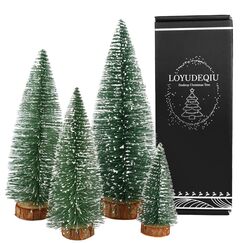 Mini Weihnachtsbaum K&uuml;nstlicher, 4 St&uuml;ck Mini Tannenbaum K&uuml;nstlich mit Schnee-Effek, Weihnachtsdeko Weihnachten Tischdeko DIY Klein Mini Christbaum 10/15/20/25 cm (Gr&uuml;n)