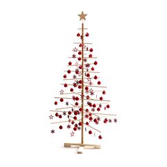 xmas3, K&uuml;nstlicher Weihnachtsbaum aus echtem Holz. Kr&auml;ftig, Platzsparend, Nachhaltig und Einfach. Perfekte Weihnachtsbaum Alternative. 100 x 100 x 190 cm, 28 &Auml;sten.