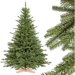 Weihnachtsbaum k&uuml;nstlich 180cm BAYERISCHE Tanne Premium von FairyTrees mit Christbaum Holzst&auml;nder | Tannenbaum k&uuml;nstlich mit Naturgetreue Spritzguss Elemente | Made in EU