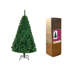 SHATCHI K&uuml;nstlicher Weihnachtsbaum, Kiefernholz, mit Scharnier, mit Metallst&auml;nder, PVC, gr&uuml;n, 210 cm