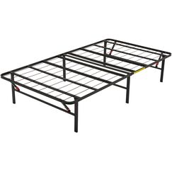 Amazon Basics Klappbares Plattform-Bettgestell, kein Werkzeug f&uuml;r Montage erforderlich, Unterbettaufbewahrung, 90 x 200 x 35.5 cm, Schwarz