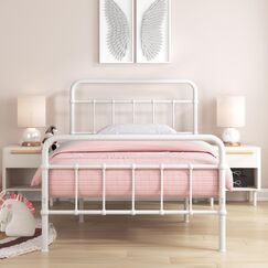 Zinus Florence Bett 90x200 cm - H&ouml;he 30 cm mit Unterbettstauraum - Metall-Plattformbettrahmen mit Kopfteil und Fu&szlig;teil - Schwarz
