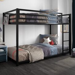 DHP Furniture Miles Metal Bunk Bed Black Single/Single