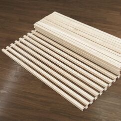 Hansales Rollrost 100x200cm Deluxe aus Holzlatten, Bettrost belastbar bis 350 kg, 40 Leisten - hochwertig extra stark Lattenrost aus FSC&reg; Birken Vollholz, Rolllattenrost