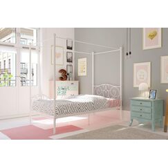 DHP Baldachin Metallbett Single Off White