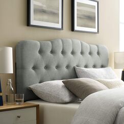 Modway Annabel Kopfteil f&uuml;r King-Size-Bett, getuftet, Leinenstoff, gepolstert, Grau