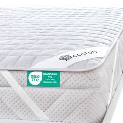 FAM Home Matratzenschoner 160x200cm I Matratzenauflage Atmungsaktiv Praktisch Langlebig Matratzenschutz Hygienische Rundumbezug Optimaler Anti-milben Bezug I Baumwolle - Polyester
