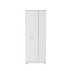 FORTE NET106 Schrank 70 180, Mehrzweckschrank Wei&szlig;, Staubsaugerschrank, Abstellraum, Dreht&uuml;renschrank, 2-t&uuml;rig mit Einlegeb&ouml;den, 69 cm breit x 179 cm hoch x 35 cm tief