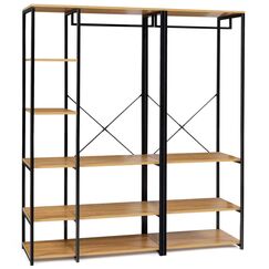 IDMarket - Modularer begehbarer Kleiderschrank XXL B. 150 cm DETROIT Industriedesign
