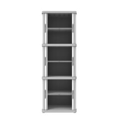 Terry, Rolling Space Cab 3, Innen- und Au&szlig;enschrank mit 3 F&auml;chern, zwei Schiebet&uuml;ren, 3 verstellbare Innenregale, grau, aus recyceltem Kunststoff, Ma&szlig;e: 59x36x170 cm