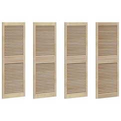 vidaXL Schrankt&uuml;r 4 pcs Natur 140.5 x 2 x 59.5 cm Massives Kiefernholz, Stylischer Kiefernbereich, minimalistisches Design, coole Aufbewahrung, glatte T&uuml;r f&uuml;r Schlafzimmer oder Wohnzimmer
