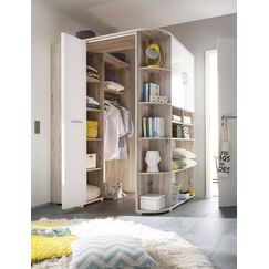 Avanti Trendstore - Eckschrank in Sandeiche Dekor/wei&szlig;, ca 133-146/198 cm.