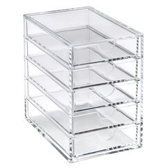 Osco A3278 Hohes Magazin mit 5 Schubladen aus klarem Acryl, durchsichtig, 5 drawer