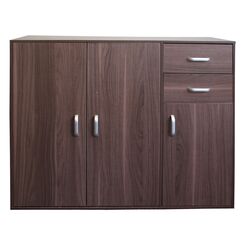 Redstone Nussbaum dunkel &ndash; Sideboard Schrank 3 T&uuml;ren + 2 Schubladen &ndash; Holz Schrank Brust Einheit